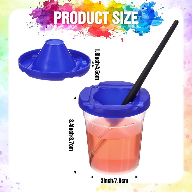 Ubamdom 10 Pack Paint Cups with Lids for Kids, Art Supplies No Spill Painting Cups for Young Artist, Reusable Paint Water Cup Paint Mixing Cups for Classroom Arts Crafts Supplies - Image 2